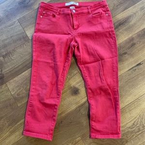 Pink crop jeans